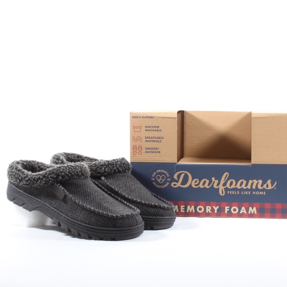 dearfoams Other - Dearfoams Mens Moccassin Clog Memory Foam Slippers
